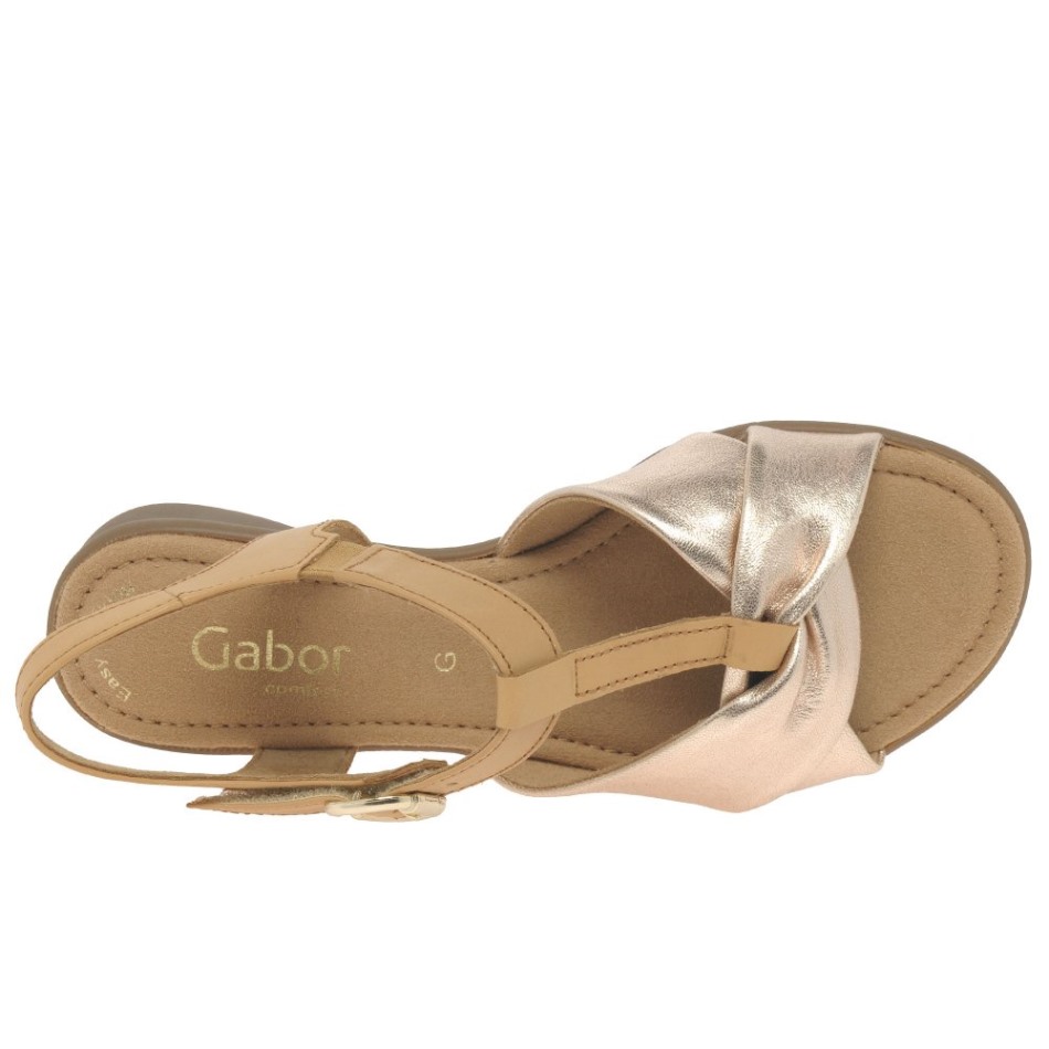 Gabour | Sandales Exclusives Champagne/cacahuète Millie Pour Femme